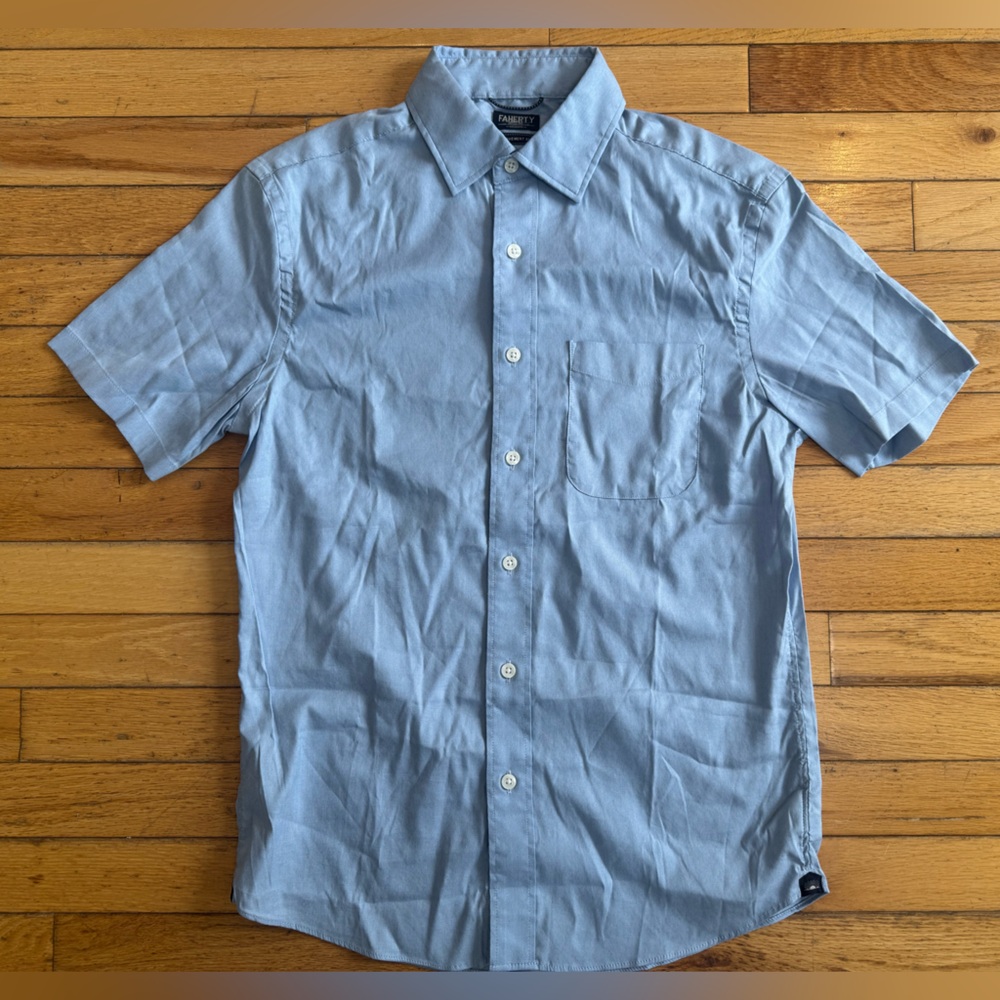 Faherty Light Blue Movement Shirt